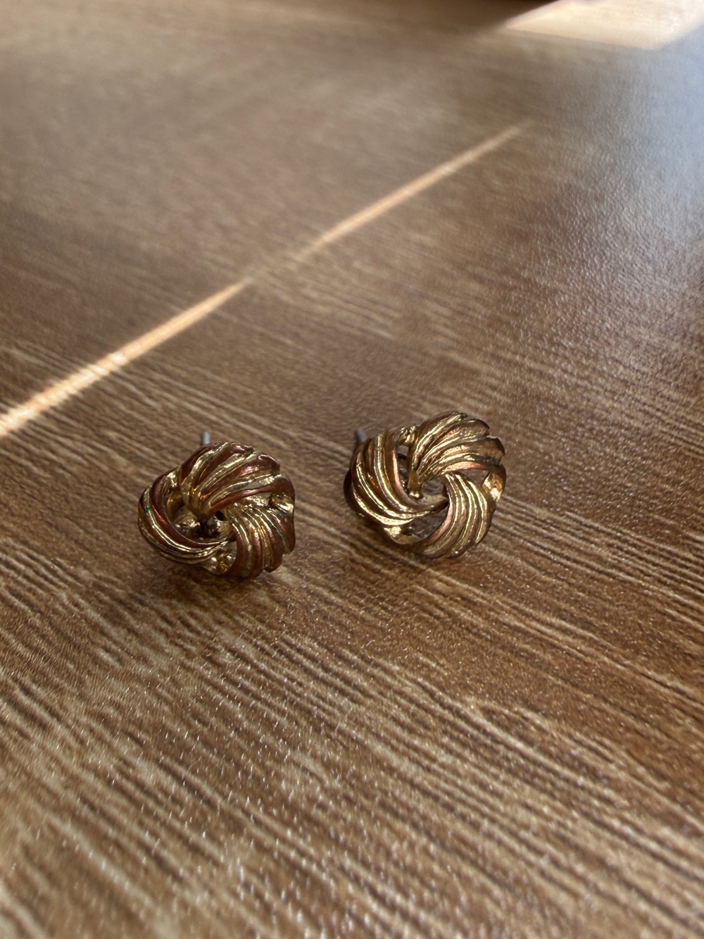 Gold Knot Stud Earrings